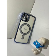 Newface Iphone 13 Kılıf Joke Simli Magneticsafe Kılıf - Mavi