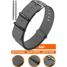  18mm-20mm-22mm-24mm saatlerle uyumlu nato kumaş tekstil saat kordonu kayışı n32nyl1b-gr