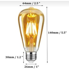 Helios Rustik LED Ampül E27 Duy Armut Tipi ST64 Model 4W