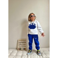 Sacro Kids Nakış Işlemeli Baskılı Şardonlu 3 Iplik Sweatshirt-Eşofman Altı Kışlık Erkek Çocuk Takım