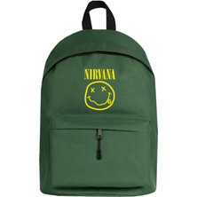 Zepplin Giyim Nirvana Logo Sırt Çantası Yeşil Renk