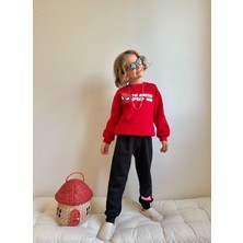 Sacro Kids Amazing Yazılı Renkli Şardonlu 3 Iplik Sweatshirt-Eşofman Altı Kışlık Erkek Çocuk Takım