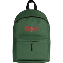 Zepplin Giyim Slipknot Logo Sırt Çantası Yeşil Renk