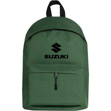 Zepplin Giyim Suzuki Logo Text Black Sırt Çantası Yeşil Renk