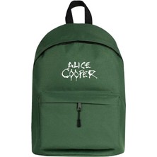 Zepplin Giyim Alice Cooper Logo Sırt Çantası Yeşil Renk