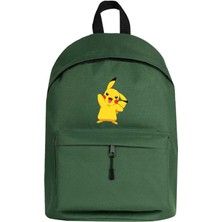 Zepplin Giyim Pokemon Pikachu Sırt Çantası Yeşil Renk