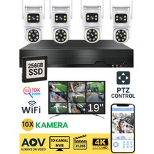 Sonreir O-KM VISION 8 Kameralı WİFİ Güvenlik Kamerası Seti 19'' Monitör NVR Kayıt Cihazı (256GB SSD Dahil)