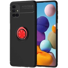 Zore Galaxy M51 Kılıf Tcmk Ravel Silikon Kapak-Siyah-Kırmızı