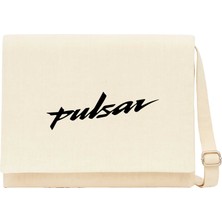 Zepplin Giyim Pulsar Logo Black Krem Kanvas Postacı Çantası
