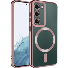 Zore Galaxy S23 Kılıf Magsafe Wireless Şarj Özellikli Tcmk Setro Silikon-Rose Gold