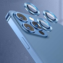 Zore iPhone 12 Pro Max Uyumlu Tcmk Cl-07 Kamera Lens Koruyucu-Mavi