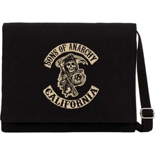 Zepplin Giyim Sons Of Anarchy California Siyah Kanvas Postacı Çantası