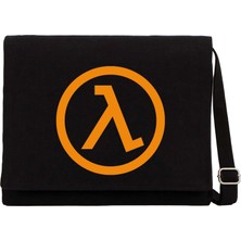 Zepplin Giyim Half Life Logo Siyah Kanvas Postacı Çantası