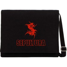 Zepplin Giyim Sepultura Siyah Kanvas Postacı Çantası