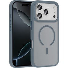 Zore iPhone 17 Pro Max Kılıf M-Safe Şarj Özellikli Mat Arka Yüzey Tcmk Sio Kapak - Gri