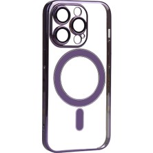 Zore iPhone 14 Pro Max Uyumlu Kamera Korumalı Magsafe Sert Pc Tcmk Porto Kapak-Derin Mor