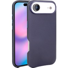 Zore iPhone 17 Air Kılıf M-Safe Şarj Özellikli Pu Deri Görünümlü Tcmk Kupra Kapak - Lacivert