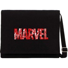 Zepplin Giyim Marvel Heroes In Post 3 Siyah Kanvas Postacı Çantası