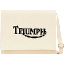 Zepplin Giyim T. Motorcycles Logo Krem Kanvas Postacı Çantası