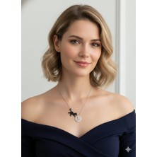 925 Ayar Papatya Silver Isimli Kedi Kolye.rose.gold.rodaj