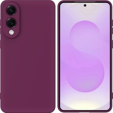 HANPORIUM Samsung Galaxy S25 Edge Uyumlu Silikon Kılıf - Pastel Renk Tonu Kamera Korumalı Esnek Kapak - Bordo