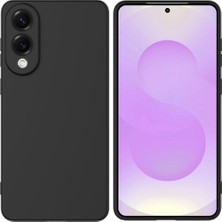 HANPORIUM Samsung Galaxy S25 Edge Uyumlu Silikon Kılıf - Pastel Renk Tonu Kamera Korumalı Esnek Kapak - Siyah