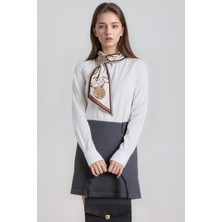 Walkenzo Zincir Desenli Modern Tasarım Kadın Kravat Fular