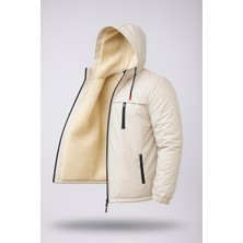 Emay-D Erkek Çıkarılabilir Kapüşonlu Içi Kürklü Su Geçirmez Erkek Mont Ceket