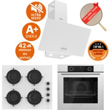 Ferre Fryart & Silentart Yimo /sessiz Beyaz Ankastre Set ( D087-SA + XE63CB + CS206-FA )