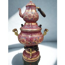 Karaca Bakır Işlemeli Bakır Semaver-Elektrikli Bakır Semaver