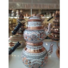 Karaca Bakır Işlemeli Bakır Sürahi-Kapaklı Bakır 2,2 Lt Sürahi