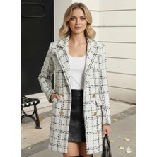 Silerra Kadın Uzun Kollu Yakalı Önden Düğmeli Dokuma Ceket