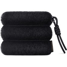 Comfyable Peluş Airpods ve Mini Aksesuar Çantası – Suni Kürklü, Mıknatıslı Kapatma, Anahtarlık Askılı, Bozuk Para ve Kart Organizeri – Siyah