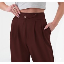 Hazel Kadın Vişne Kore Model Palazzo Pantolon