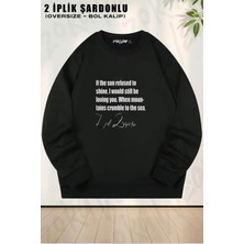 Unisex LED Zeppelin V3 Baskılı Oversize Bisiklet Yaka Sweatshirt