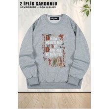 Unisex Same Shit Medieval Style Funny Retro Baskılı Oversize Bisiklet Yaka Sweatshirt