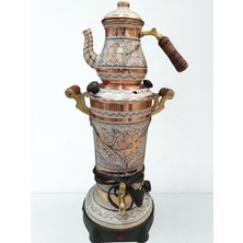 Karaca Bakır Işlemeli Bakır Semaver- Elektrikli Bakır 2,8 Lt Semaver