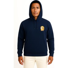 Bahriyeli Collection Kapüşonlu Pysduck Cep Baskılı Unisex Sweatshirt