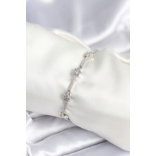 ForWhat Kadın için Bileklik Künye Gri Pirinç Halley Yıldız