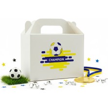 ⚽ Sarı Lacivert Champion Temalı Hediye Kutusu 3'lü Set – 10 x 14  cm  El Geçme Kutu