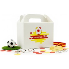 ⚽ Sarı Kırmızı Champion Temalı Hediye Kutusu 3'lü Set – 10 x 14  cm  El Geçme Kutu
