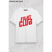 Unisex Oversize Kalıp Logo Film Dövüş Kulübü Fight Club Tasarım Baskılı Tshirt