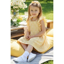 Kız Çocuk Violetta Elbise Bandana Takım / Sarı