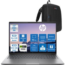 Hp Zbook x G1I Ultra 9 285H 64GB Ddr5 512GB SSD 8GB/RTXPRO2000 16" Wuxga Düşük Mavi Işık 300NIT %100 Srgb Windows 11 Pro Taşınabilir Iş Istasyonu CT0X0ESP21 + Zettaçanta