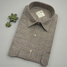 Eren Style Klasik %100 Cotton Uzun Kollu Terletmeyen Kışlık Flanel Gömlek (Regular Kalıp)
