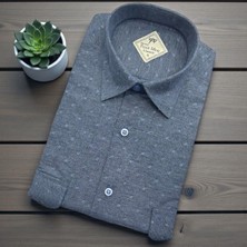 Eren Style Klasik %100 Cotton Uzun Kollu Terletmeyen Kışlık Flanel Gömlek (Regular Kalıp)