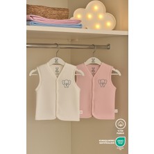 Lilalinda Bebek Çocuk Yelek 2'li %100 Pamuk Nakış Detaylı