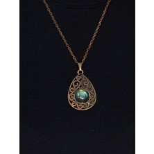 Esha Doğal Taş Labradorit Doğal Taşlı Kadın Antik Modelli Kolye EUK24LBT