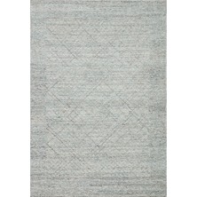 Kalesta Halı Lhasa Blue, Polyester, Yün ve Pamuk Karışımıyla Üretilen Dayanıklı ve Hasır Dokulu Halı