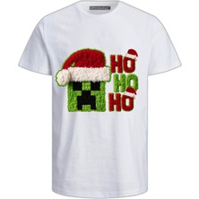 Efendioğlu Design The Creeper Kafası Ho Ho Ho Yeni Yıl Yılbaşı Pamuklu Kısa Kollu Çocuk T-Shirt